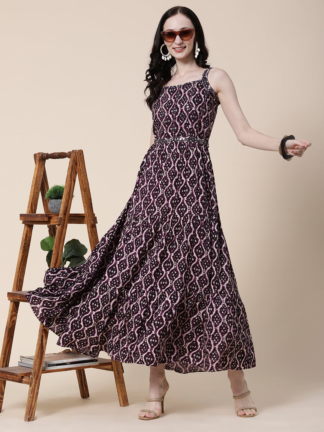 Bandhani Printed A-Line Long Kurti