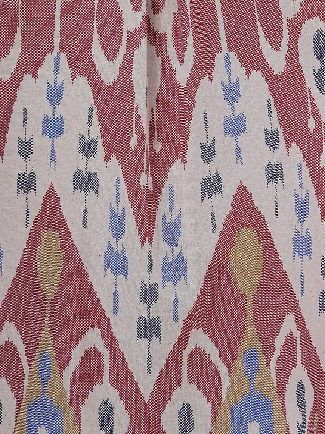 Ethnic Ikat Printed A-Line Pleated Kurta - Multi