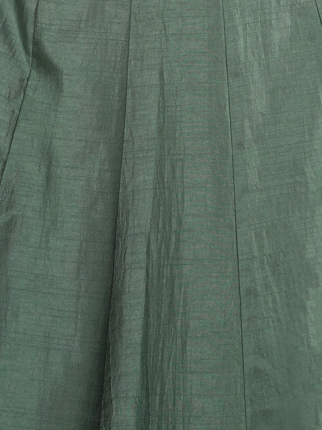 Solid Ethnic Embroidered Anarkali Flared Maxi Dress with Dupatta - Green