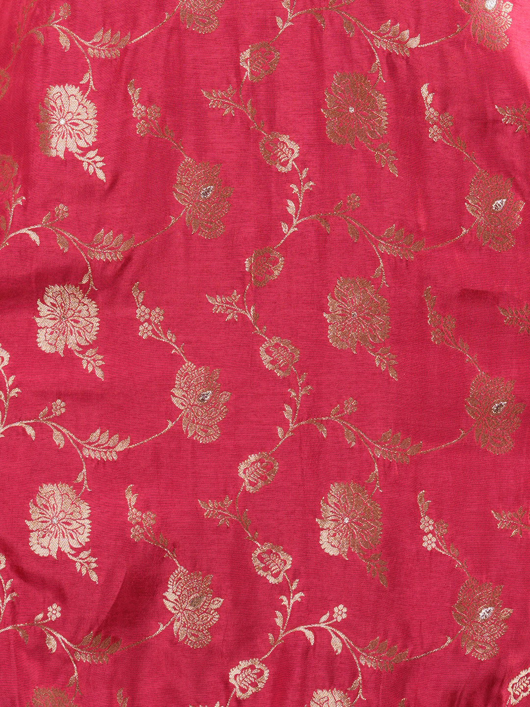 Ethnic Embroidered Jacquard Straight Kurta with Palazzo & Dupatta - Pink