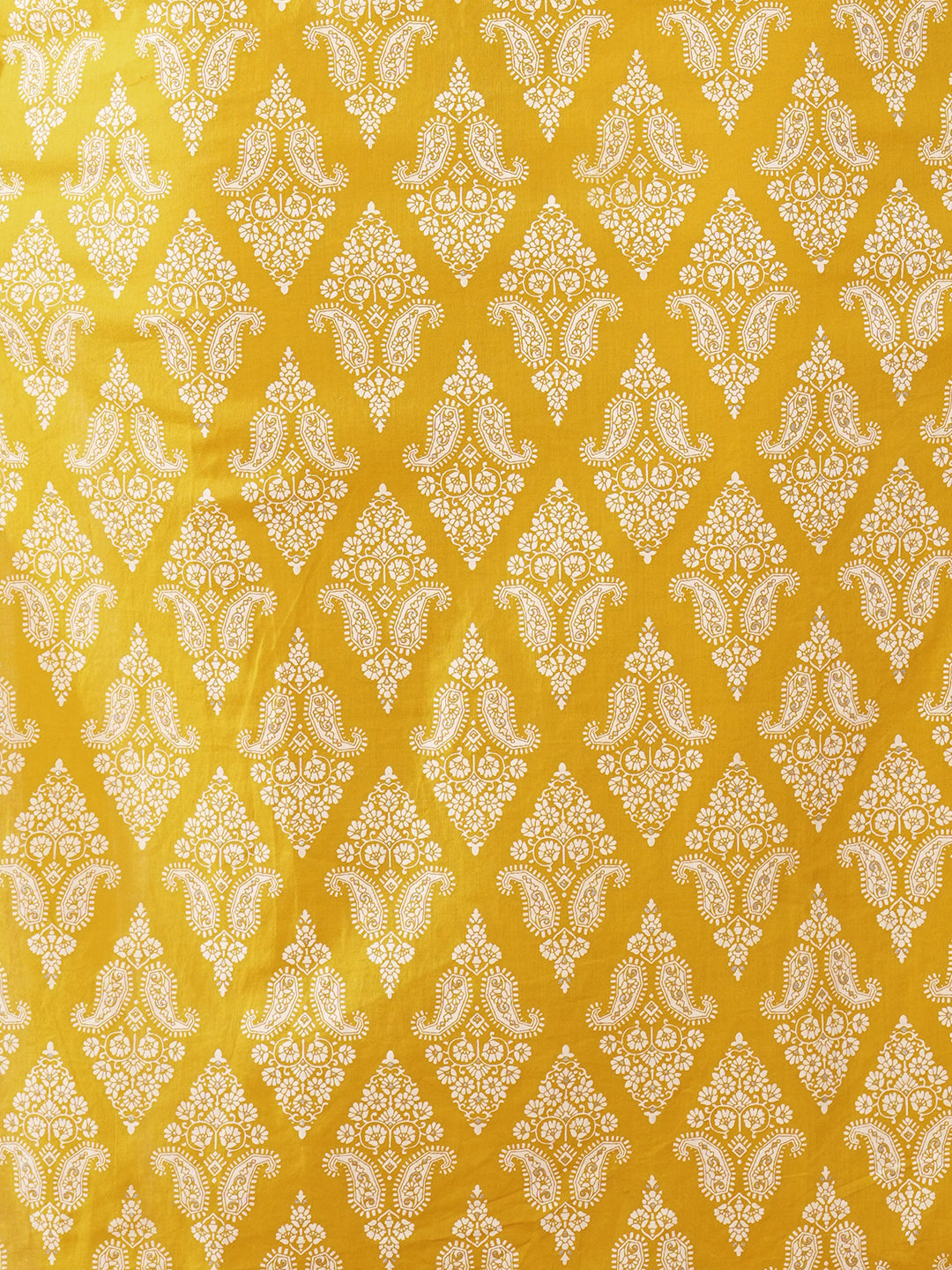 Ethnic Floral Printed Straight Fit Kurta - Yellow