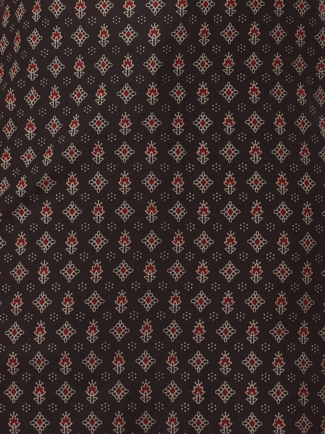 Ethnic Printed Straight Fit Kurta - Brown