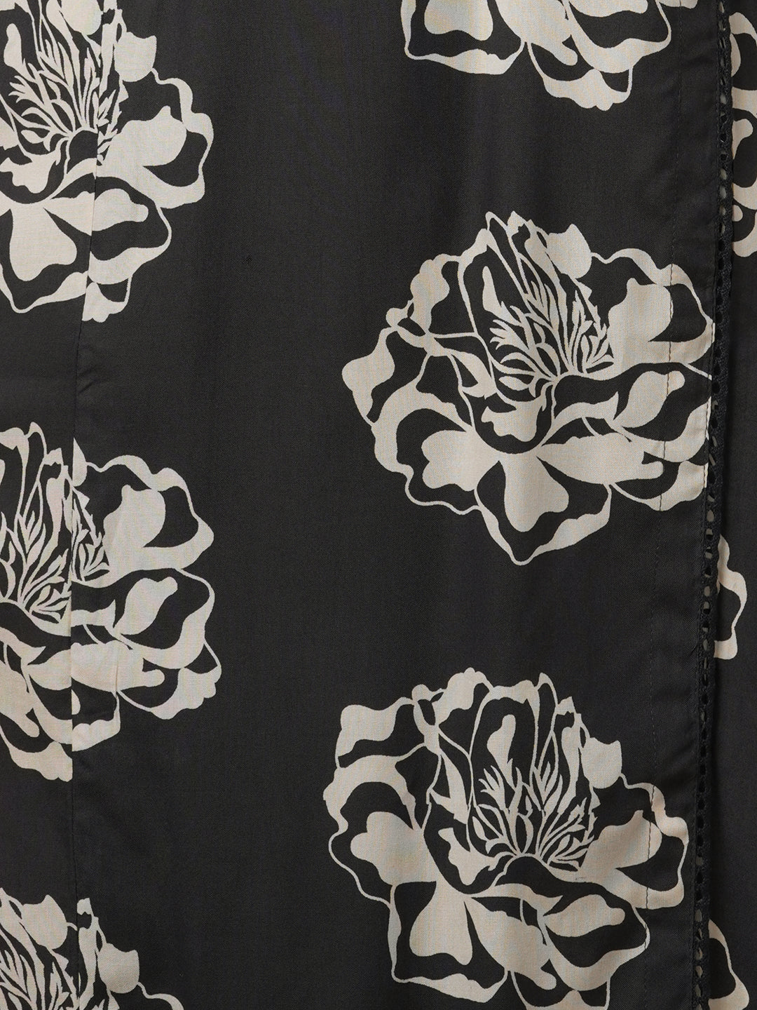 Ethnic Floral Printed & Embroidered Straight Fit Kurta - Grey