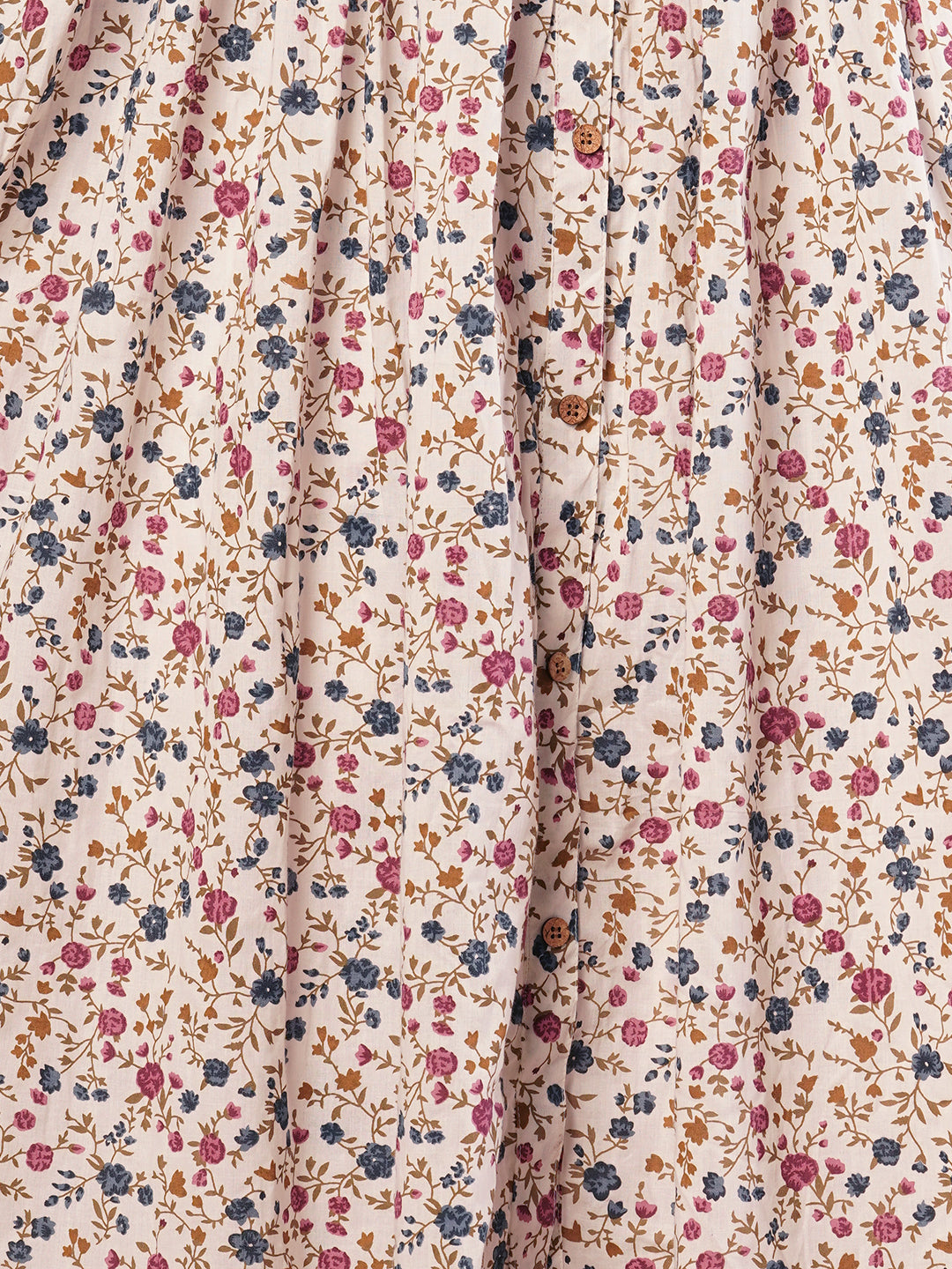 Ethnic Floral Printed Pleated A-Line Pleated Kurta with Palazzo - White