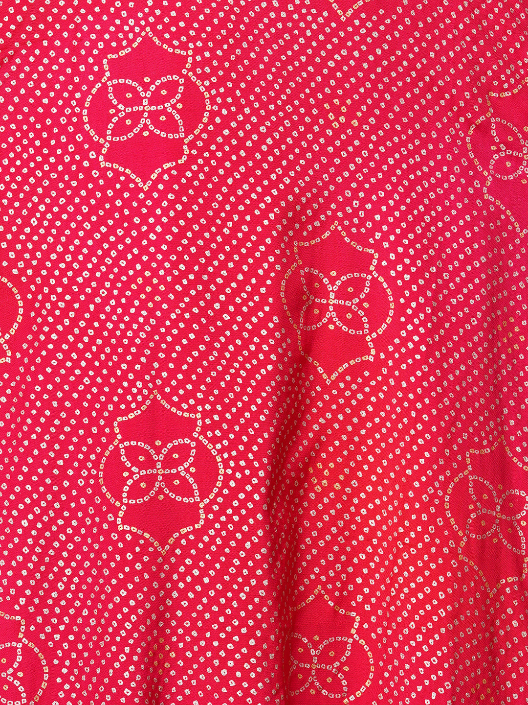 Ethnic Bandhani Printed & Embroidered Straight Fit Kurta - Red