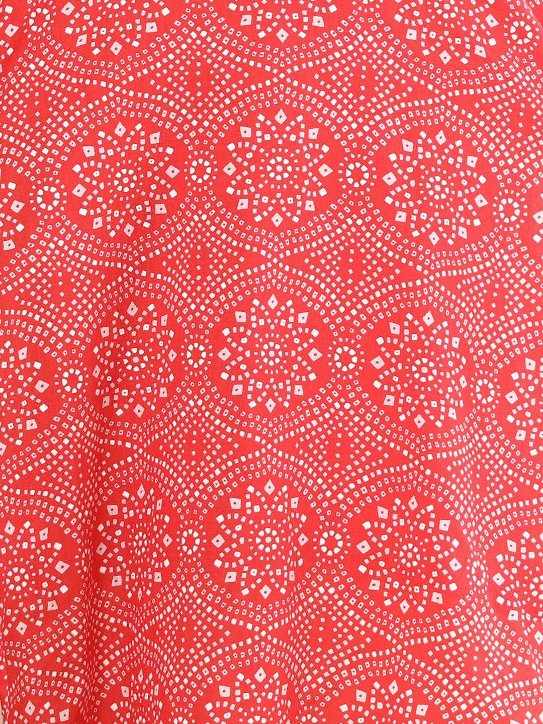 Floral Foil Printed & Embroidered Straight Fit Kurta - Coral