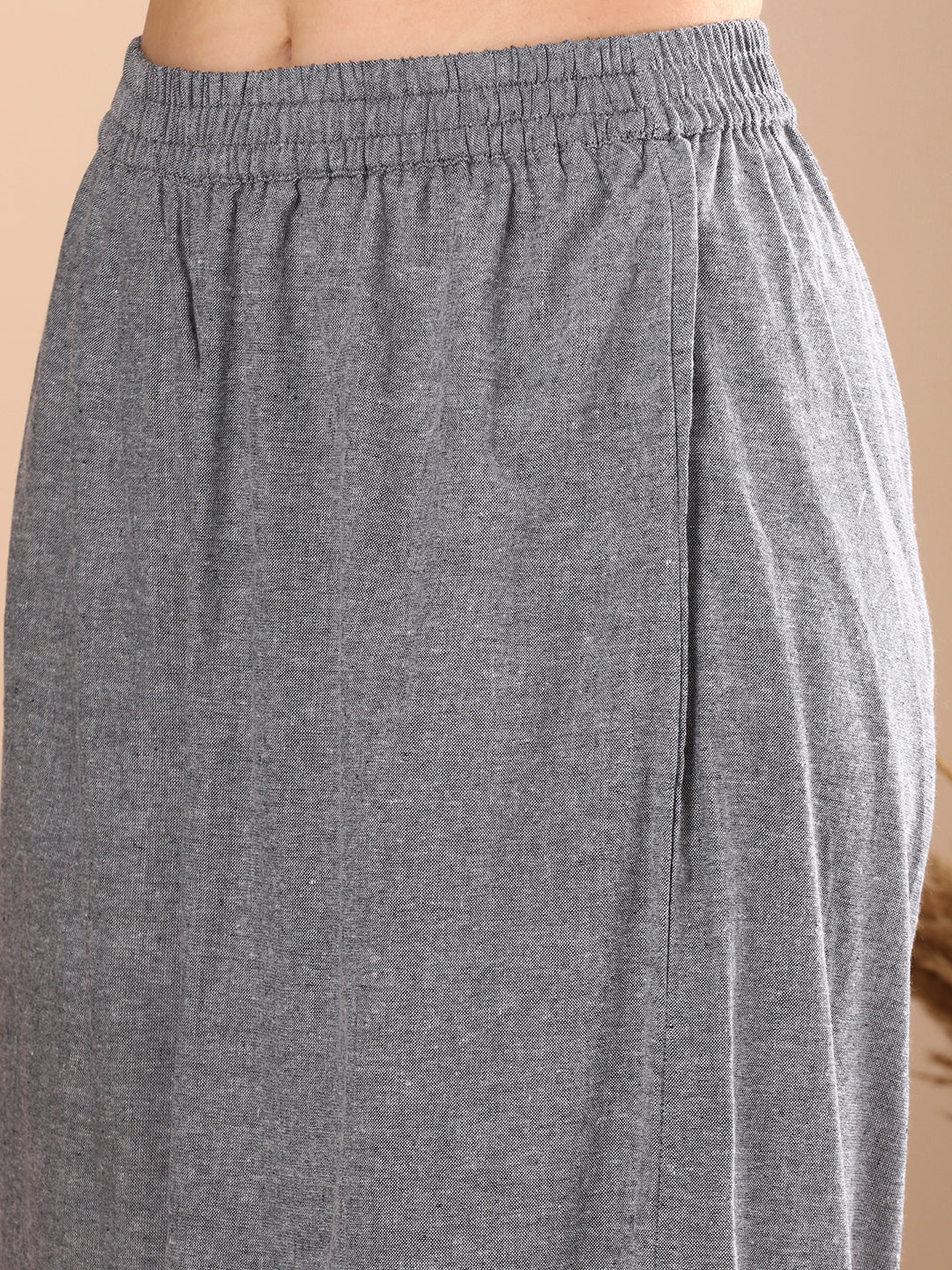 Stripes Woven A-Line Flared Kurta with Palazzo - Multi