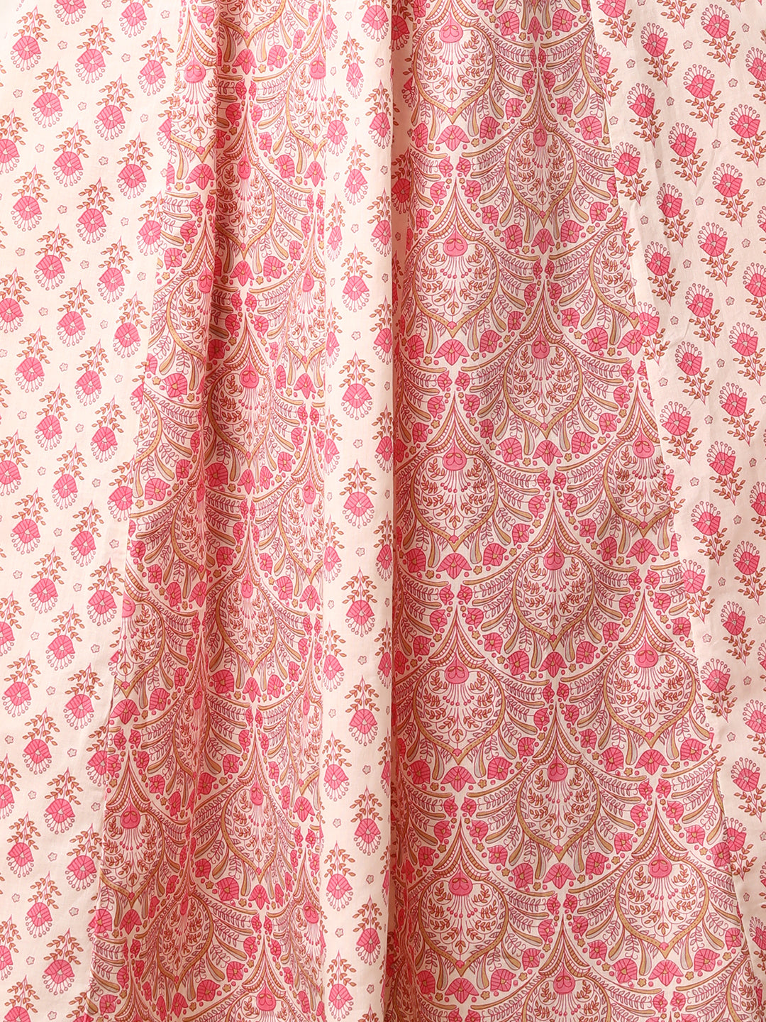 Ethnic Floral Printed & Adorned Anarkali Flared Kurta with Pant - Off White