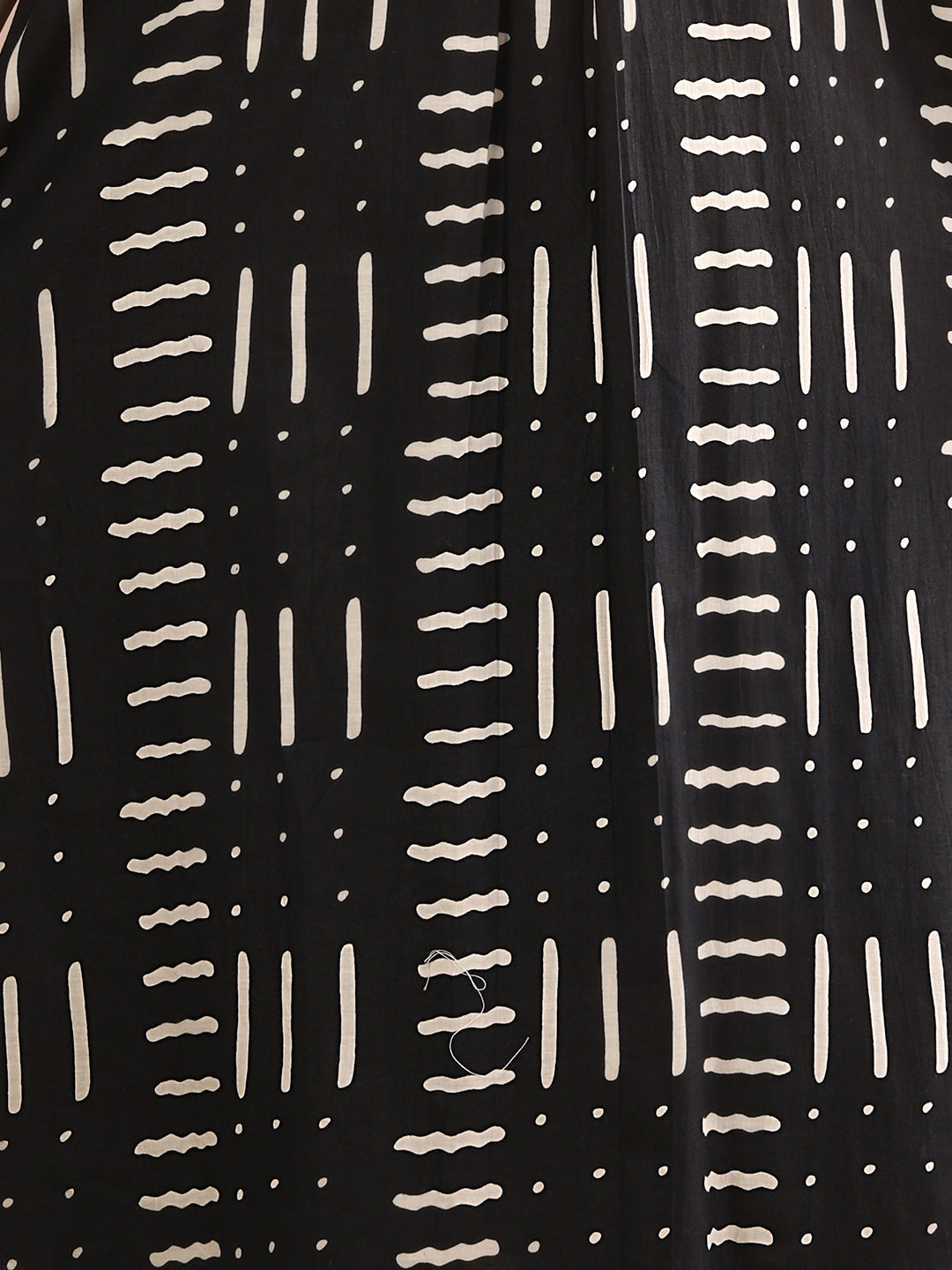 Abstract Geometric Printed A-Line Paneled Co-ord Set - Black