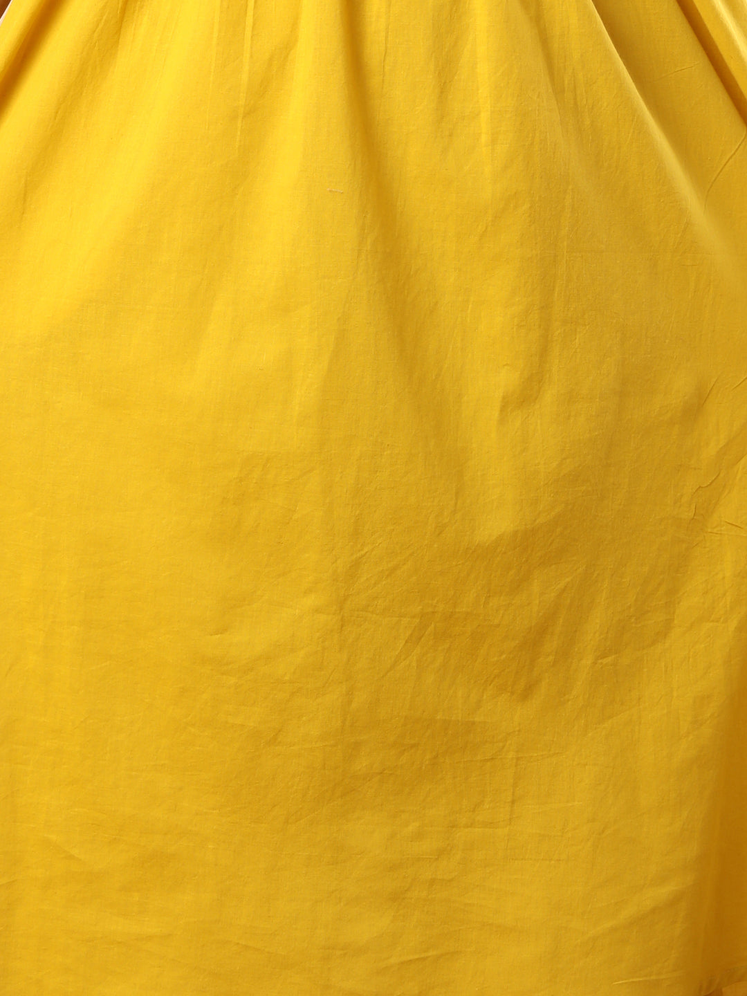 Solid Pin Tucked & Geometric Floral Embroidered A-Line Pleated Co-ord Set - Yellow