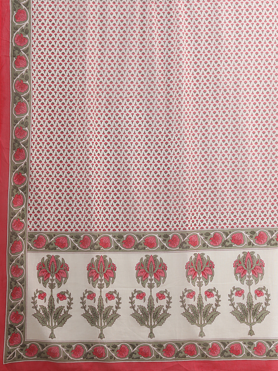 Floral Printed & Embroidered Straight Kurta with Pant & Dupatta - Off White