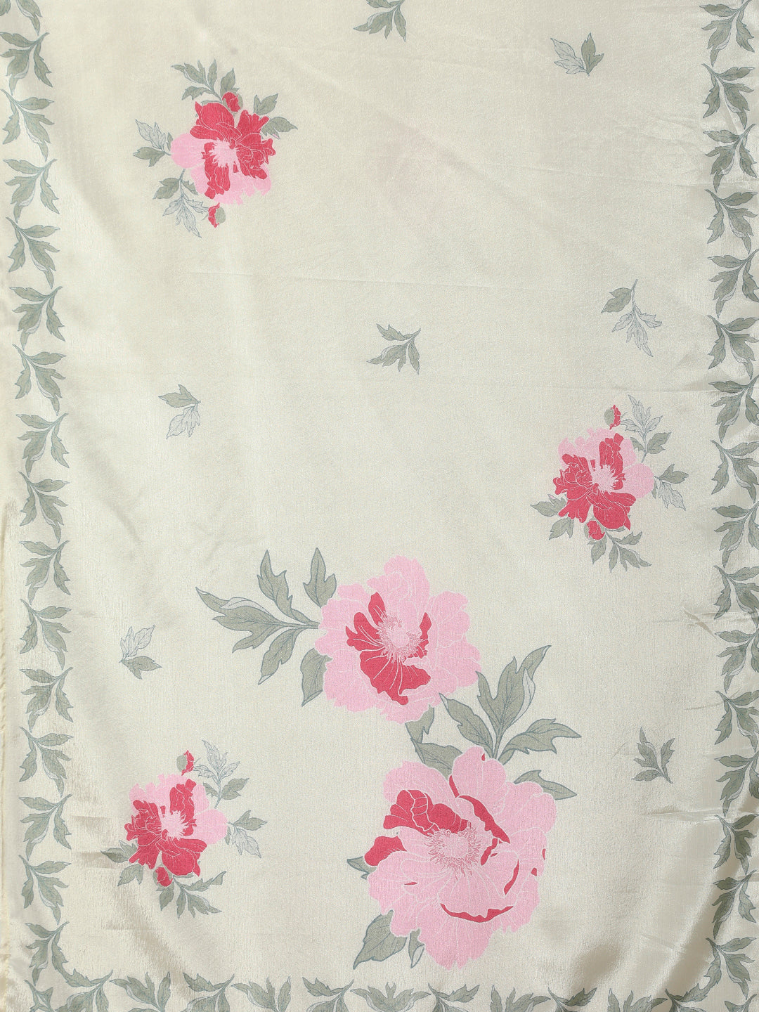 Solid Floral Cross Stitch Embroidered A-Line Flared Kurta with Pant & Dupatta - Mint Yellow