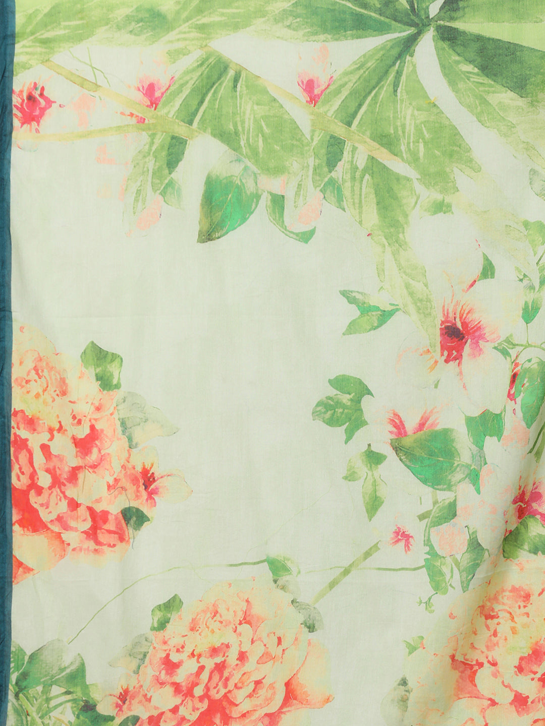 Ethnic Floral Printed & Embroidered Straight Kurta with Palazzo & Dupatta - Green