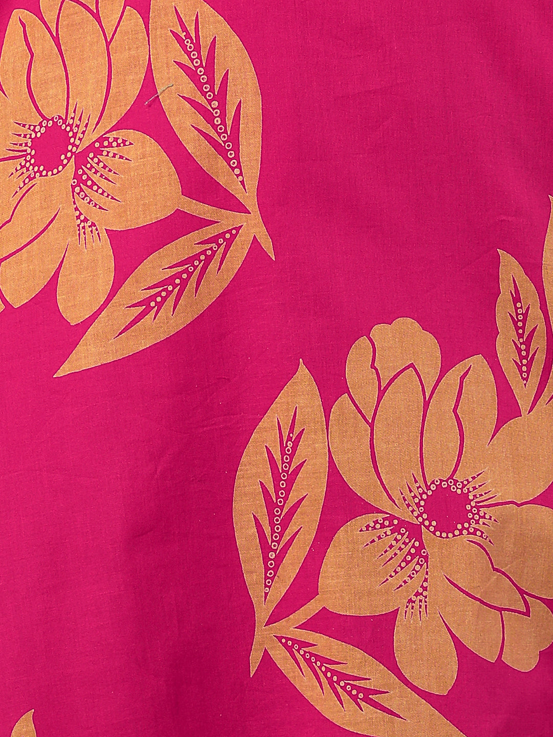 Abstract Floral Foil & Printed Straight Fit Kurta with Palazzo - Pink