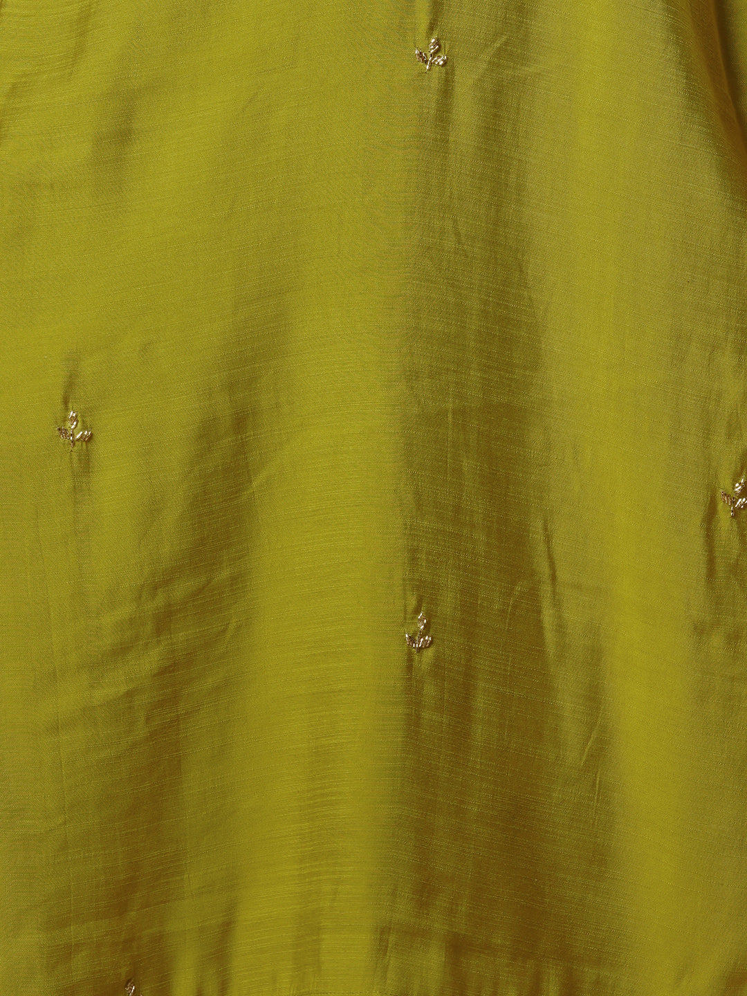 Ethnic Red Resham & Hand Embroidered Straight Kurta with Pant & Dupatta - Lime Green