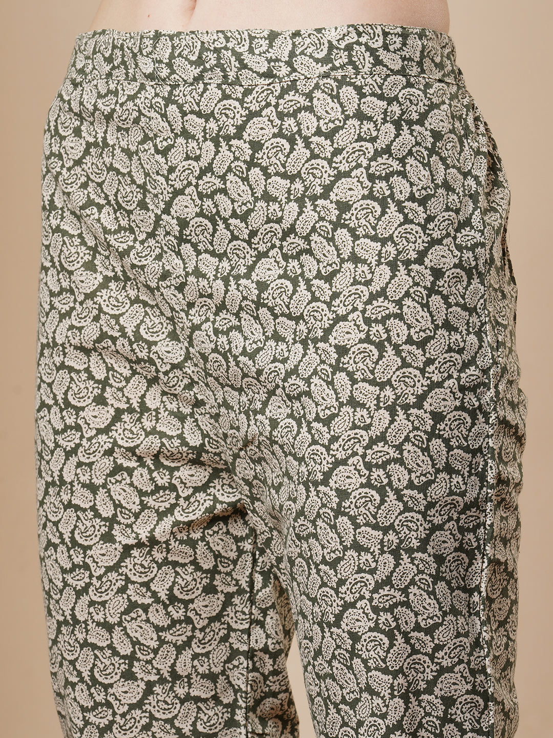 Floral & Polka Dot Printed Straight Fit Kurta & Pant with Dupatta - Off White