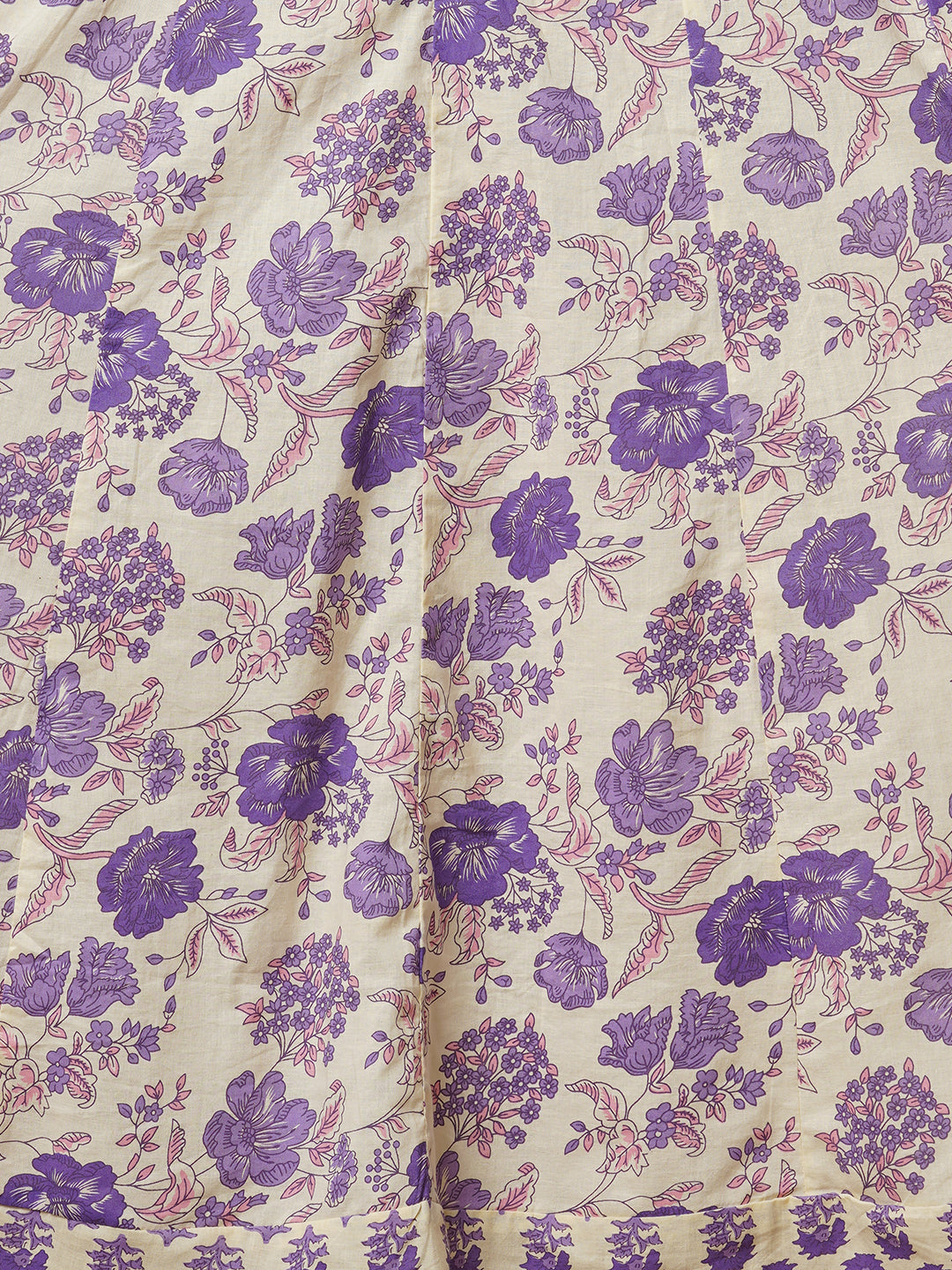 Ethnic Printed & Embroidered Anarkali Kurta with Palazzo & Pure Cotton Dupatta - Off White