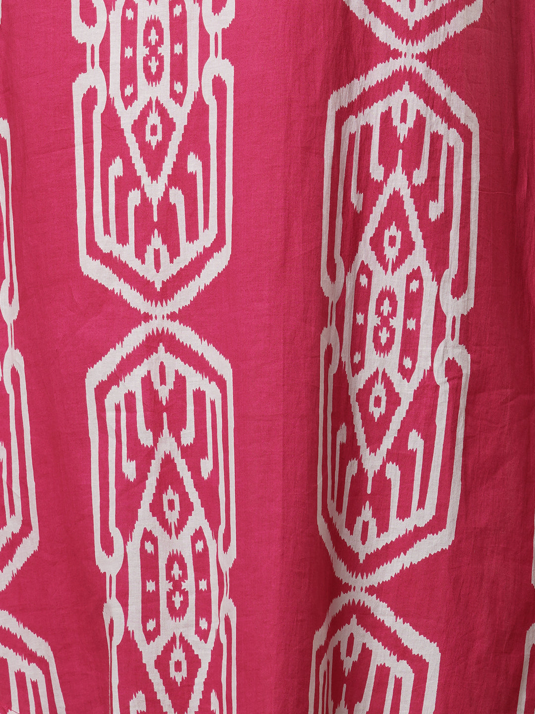 Ethnic Ikat Printed A-Line Flared Co-ord Set - Pink