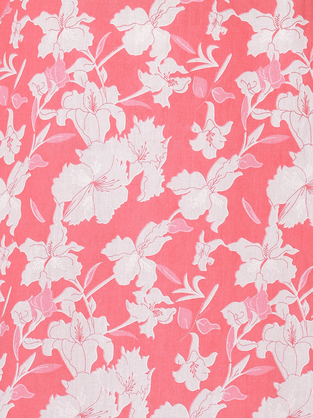 Floral Printed & Mirror Embroidered Straight Kurta with Pant & Dupatta - Pink