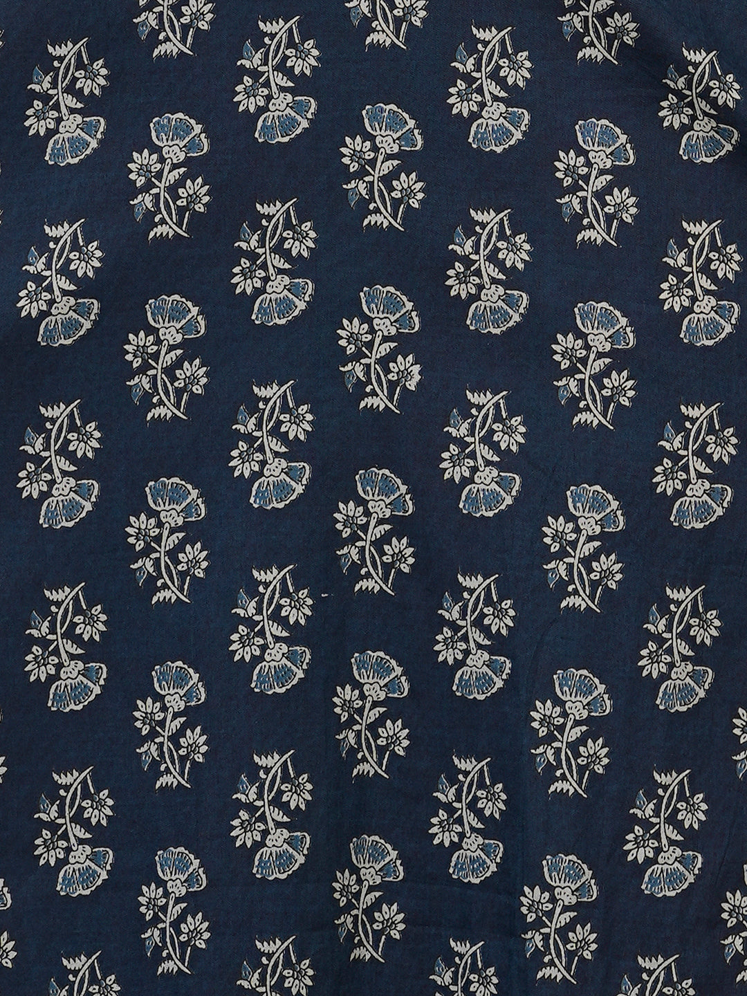 Ethnic Floral Printed & Embroidered Straight Fit Kurta - Blue