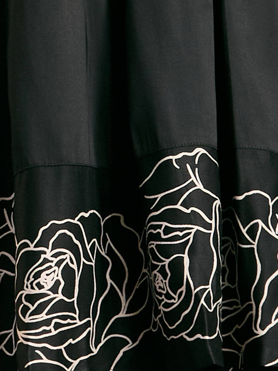 Abstract Floral Threadwork Embroidered A-Line Top with Salwar - Black