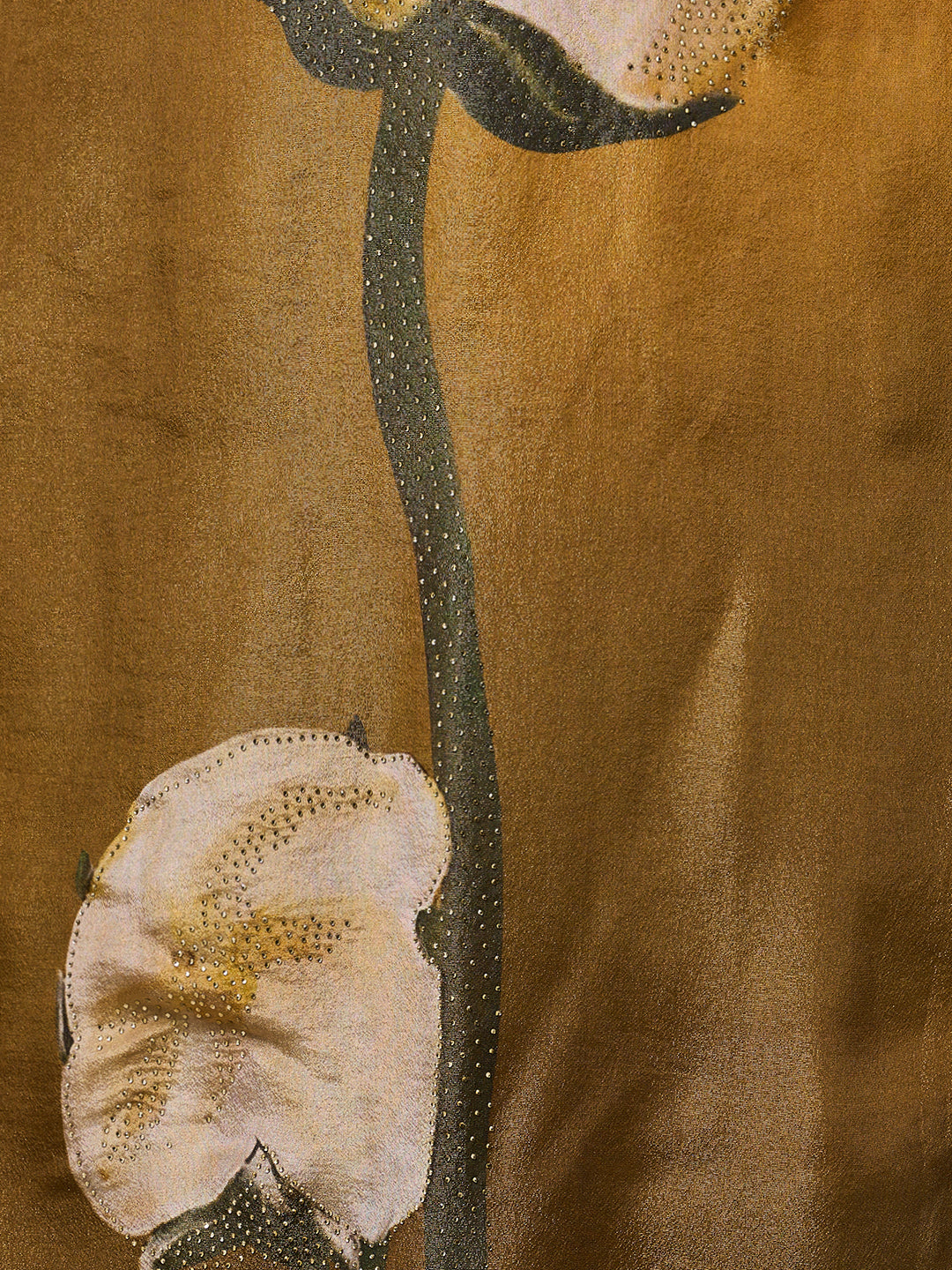 Abstract Floral Printed Embroidered Straight Fit Tissue Kurta with Pant and Dupatta - Mehendi Green