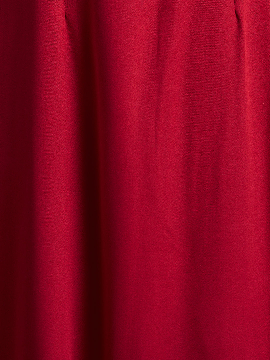 Solid Mirror Embroidered A-Line Paneled Co-ord Set - Red