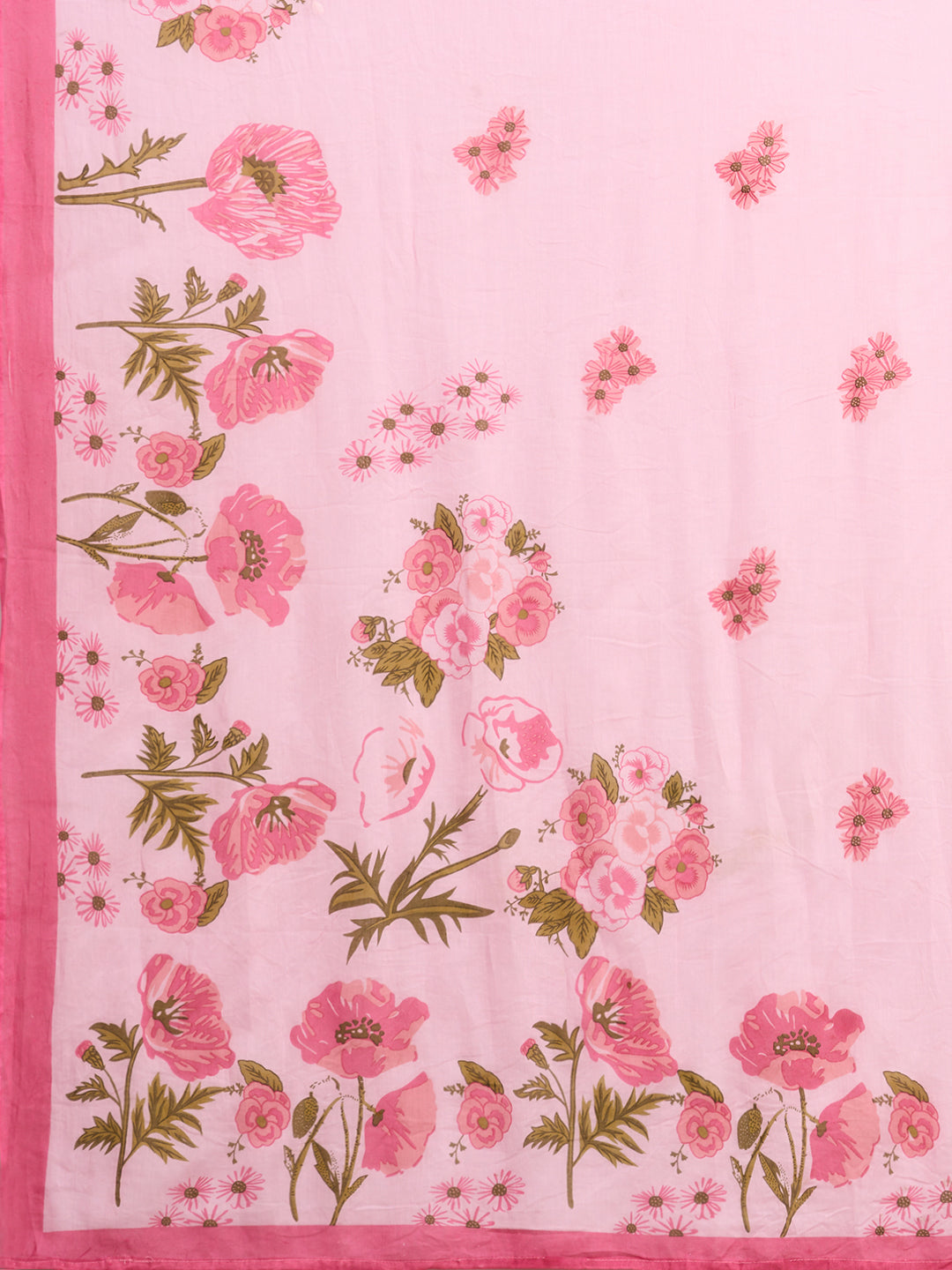 Ethnic Floral Printed Embroidered Straight Fit Kurta with Palazzos and Dupatta - Pink