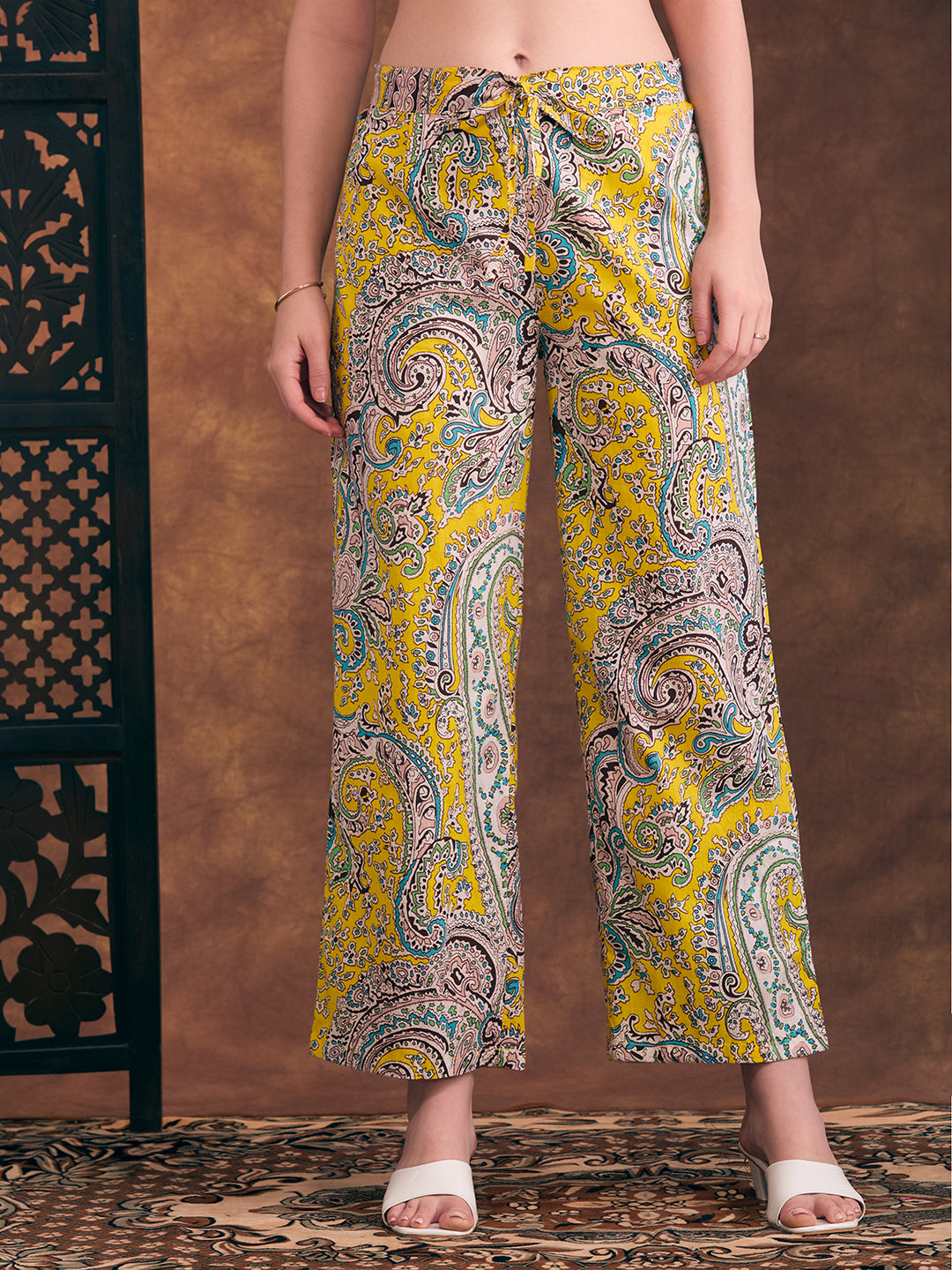 Ethnic Floral Printed A-Line Pleated Co-ord Set - Multi