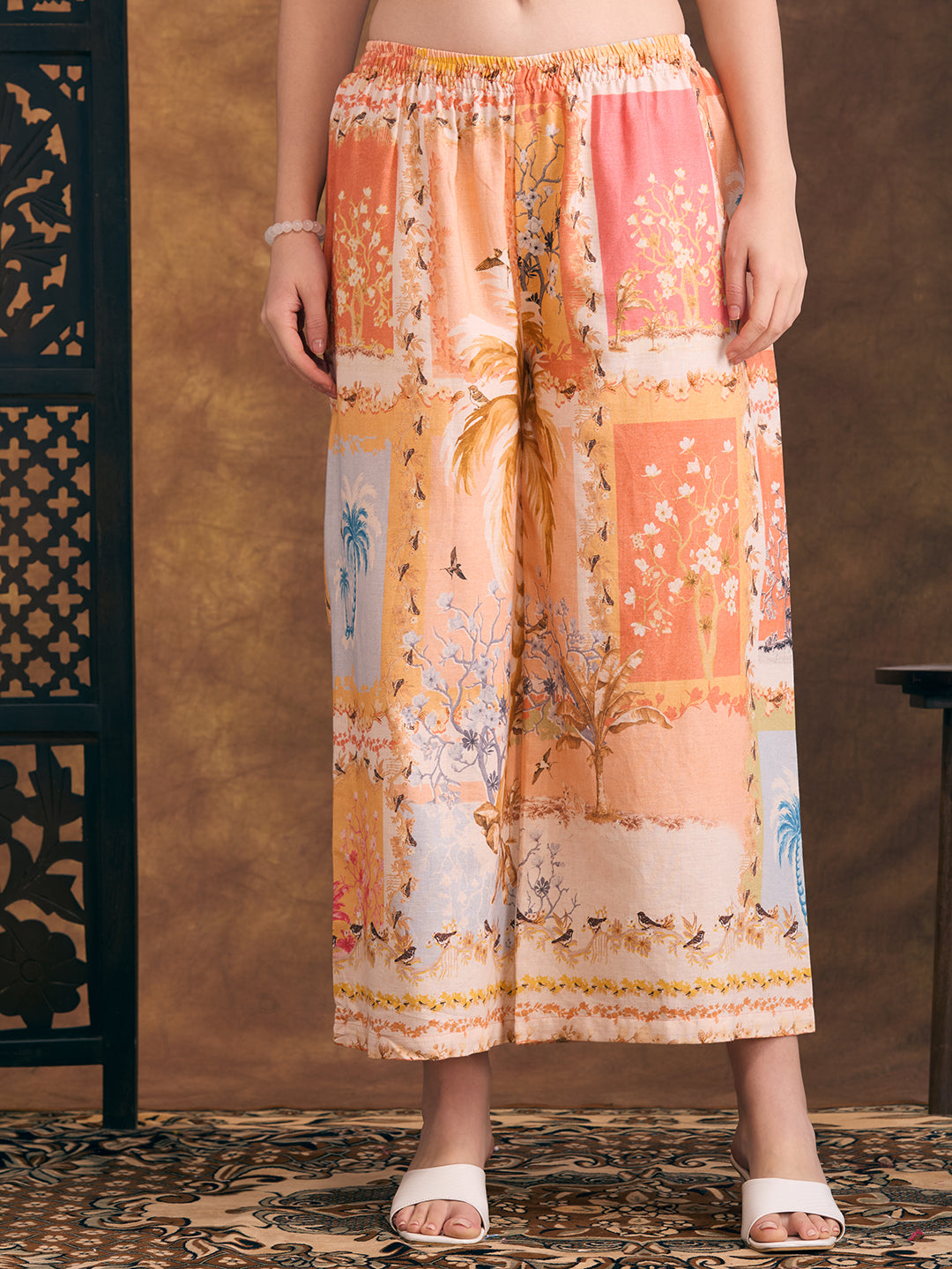 Abstract Floral Printed Straight Fit Co-ord Set - Multi