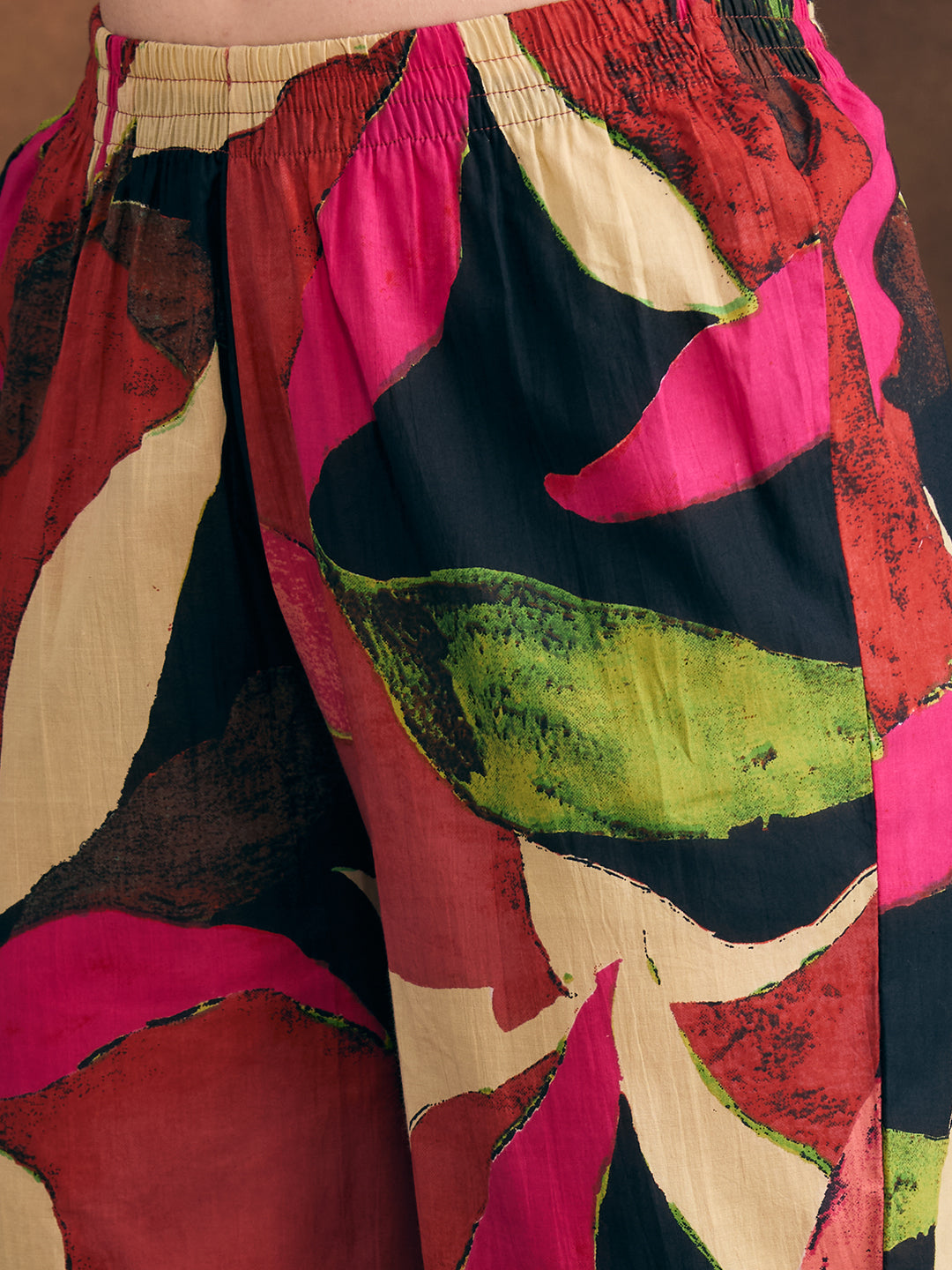 Abstract Floral Printed Straight Fit Co-ord Set - Multi