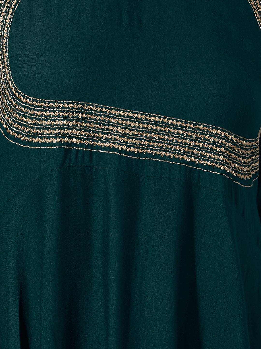 Solid Ethnic Embroidered Anarkali Flared Kurta with Pant and Dupatta - Green