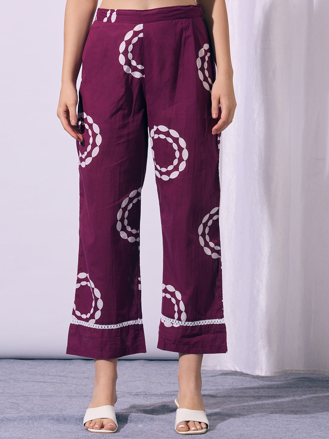Abstract Printed A-Line Co-ord Set - Purple