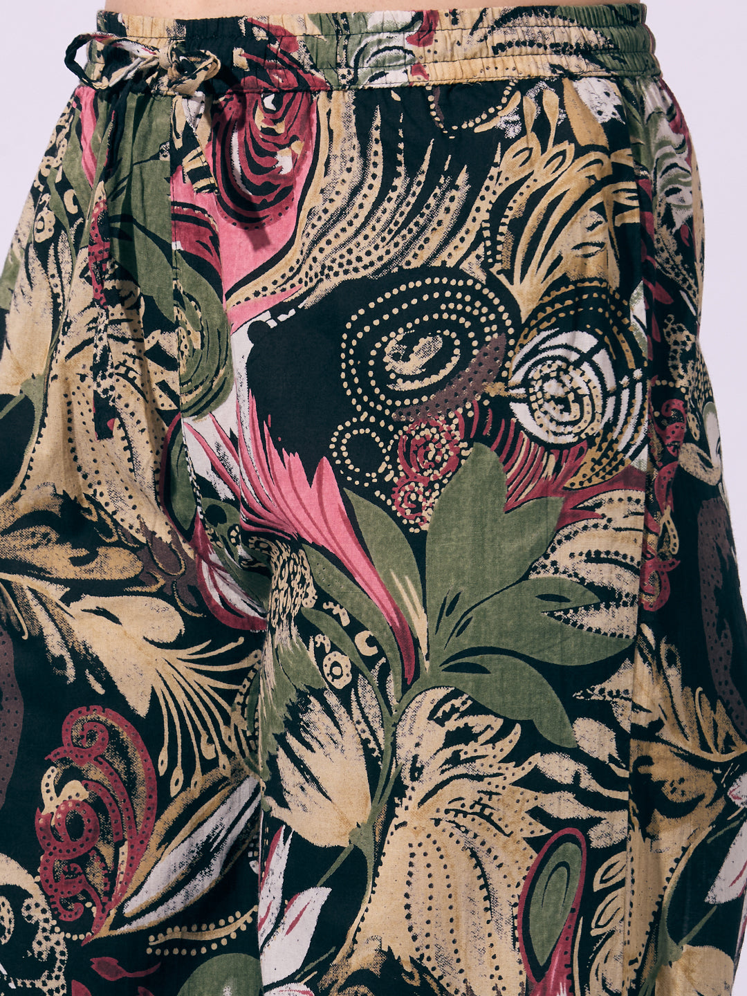 Abstract Floral Printed A-Line Co-ord Set - Multi