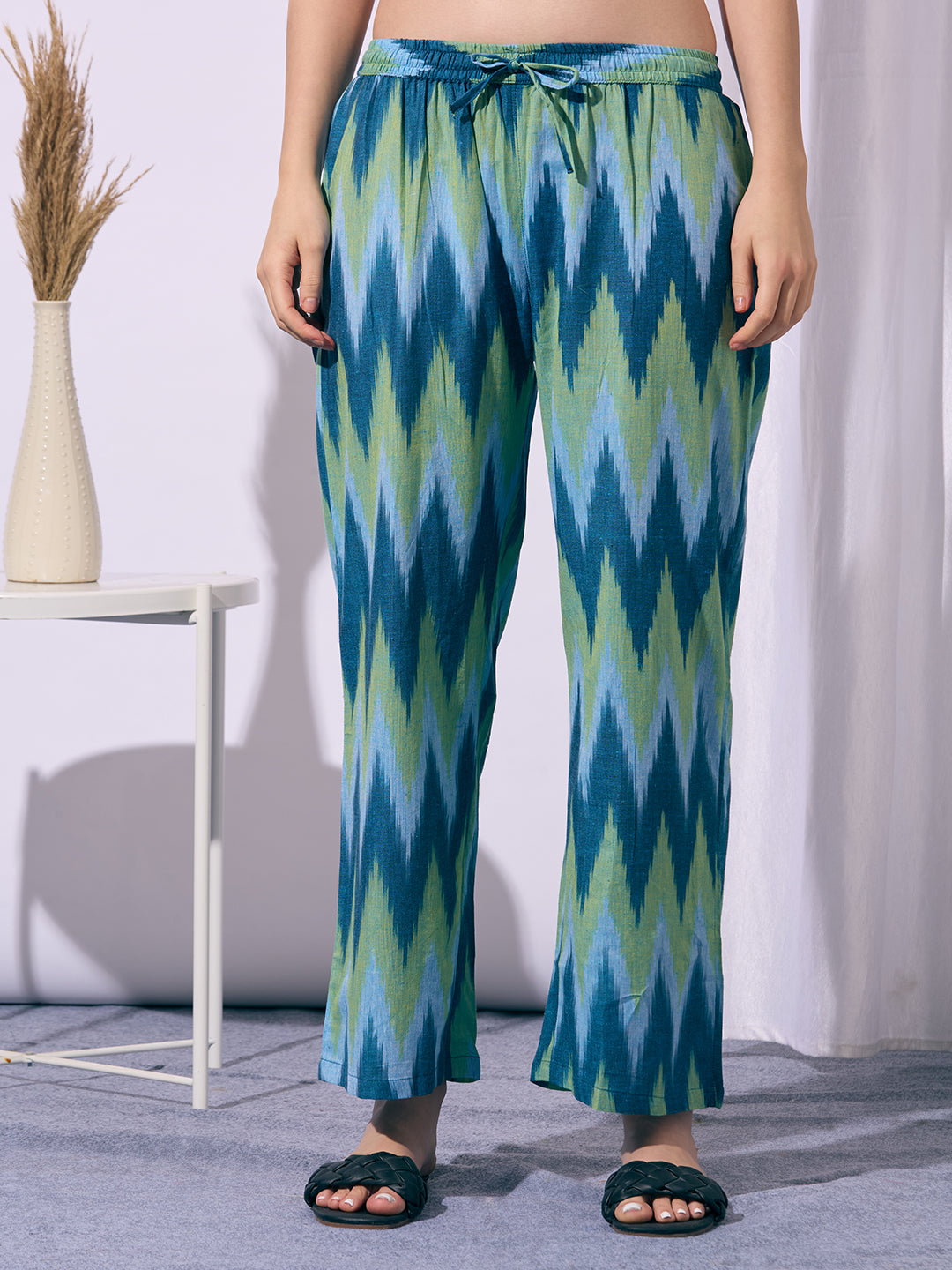 Ethnic Ikat Printed A-Line Flared Co-ord Set - Multi