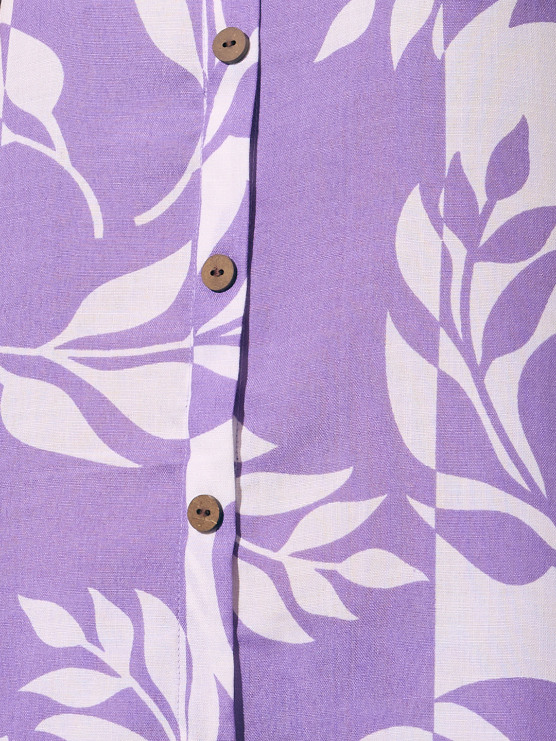 Abstract Floral Printed A-Line Flared Co-ord Set - Purple