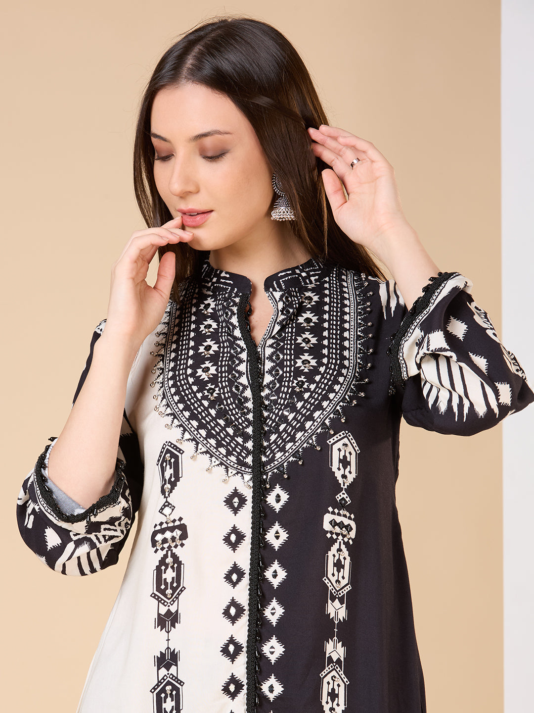 Ethnic Tribal Printed A-Line Co-ord Set - Multi