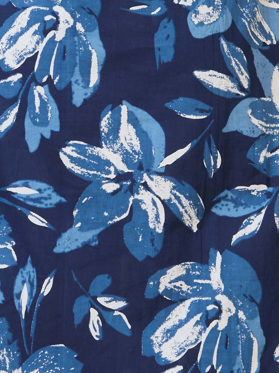 Floral Printed Embroidered A-Line Co-ord Set - Navy Blue