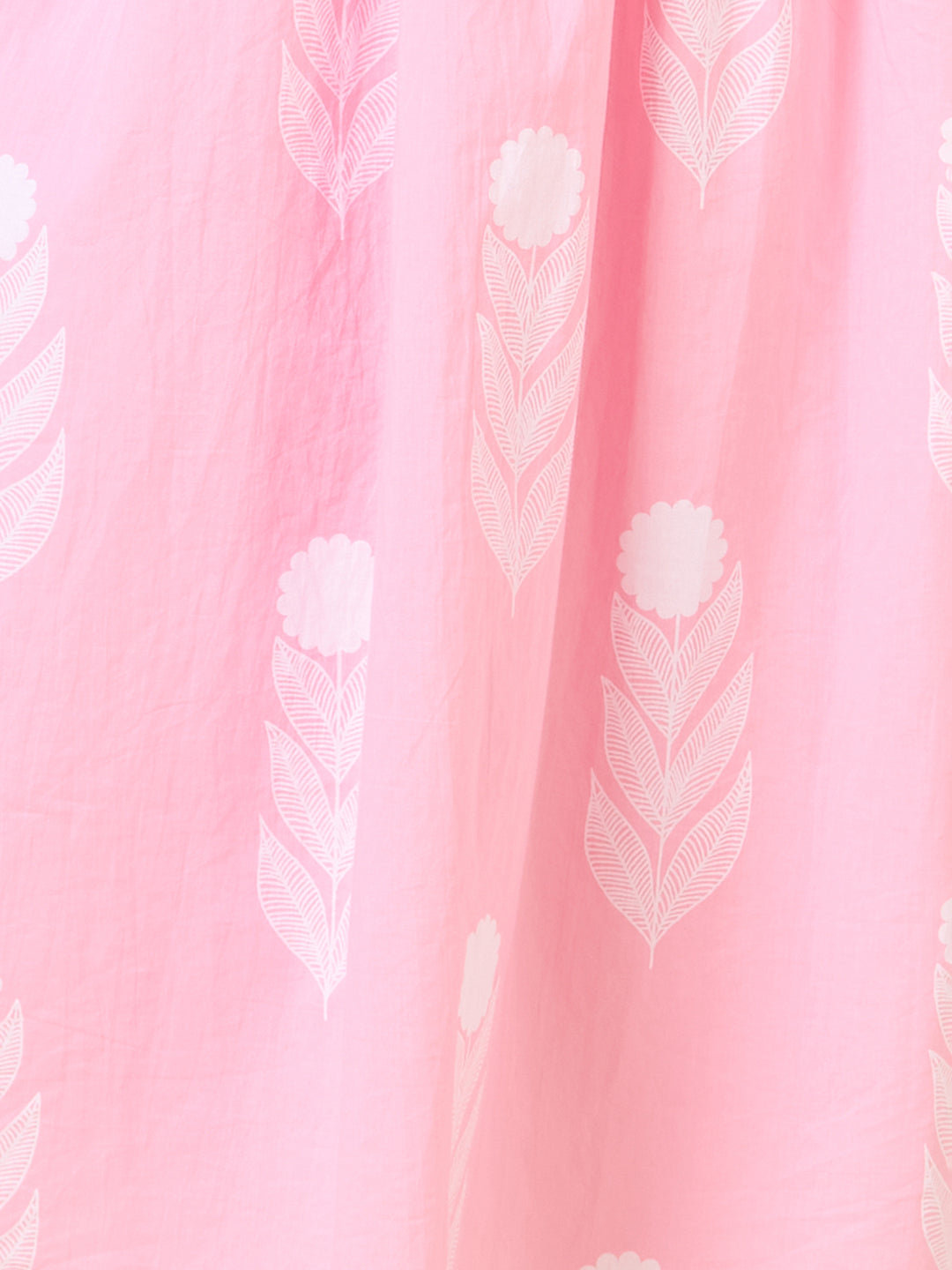 Floral Printed A-Line Shell Tucked Kurta with Palazzo & Dupatta - Pink