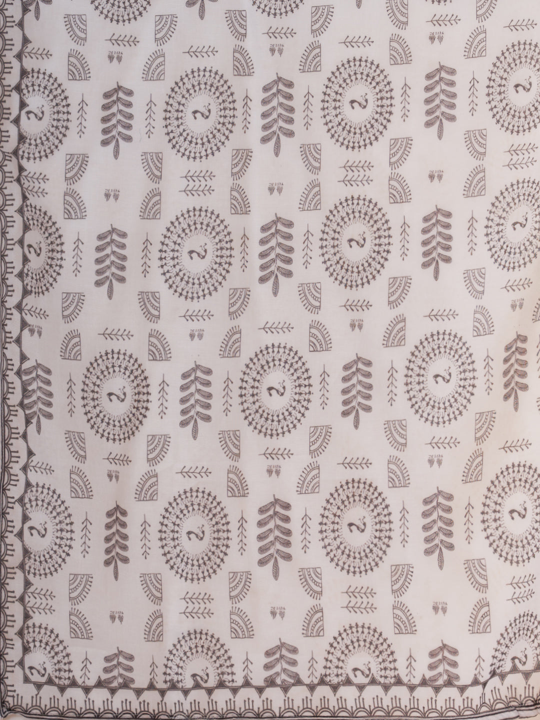 Ethnic Threadwork Embroidered Straight Fit Kurta with Palazzo and Dupatta - White