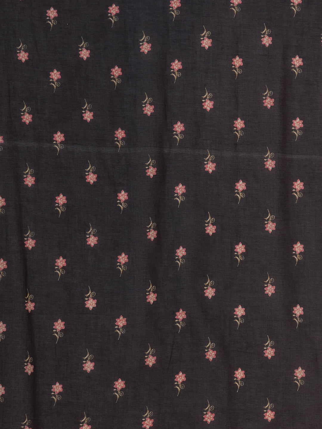 Ethnic Floral Printed Anarkali Flared Kurta with Palazzo and Dupatta - Black