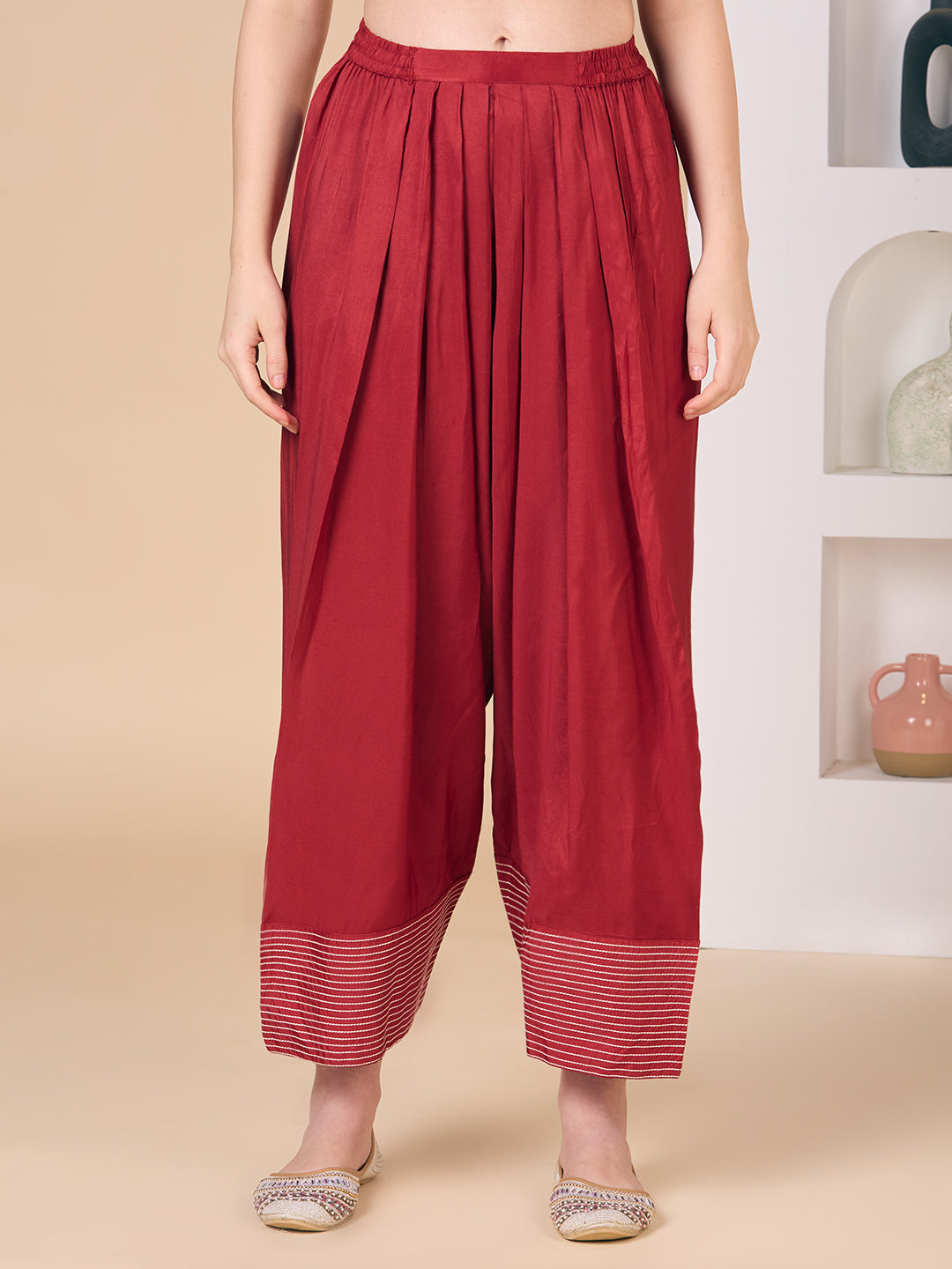 Ethnic Floral Woven Straight Fit Kurta with Salwar and Dupatta - Off White