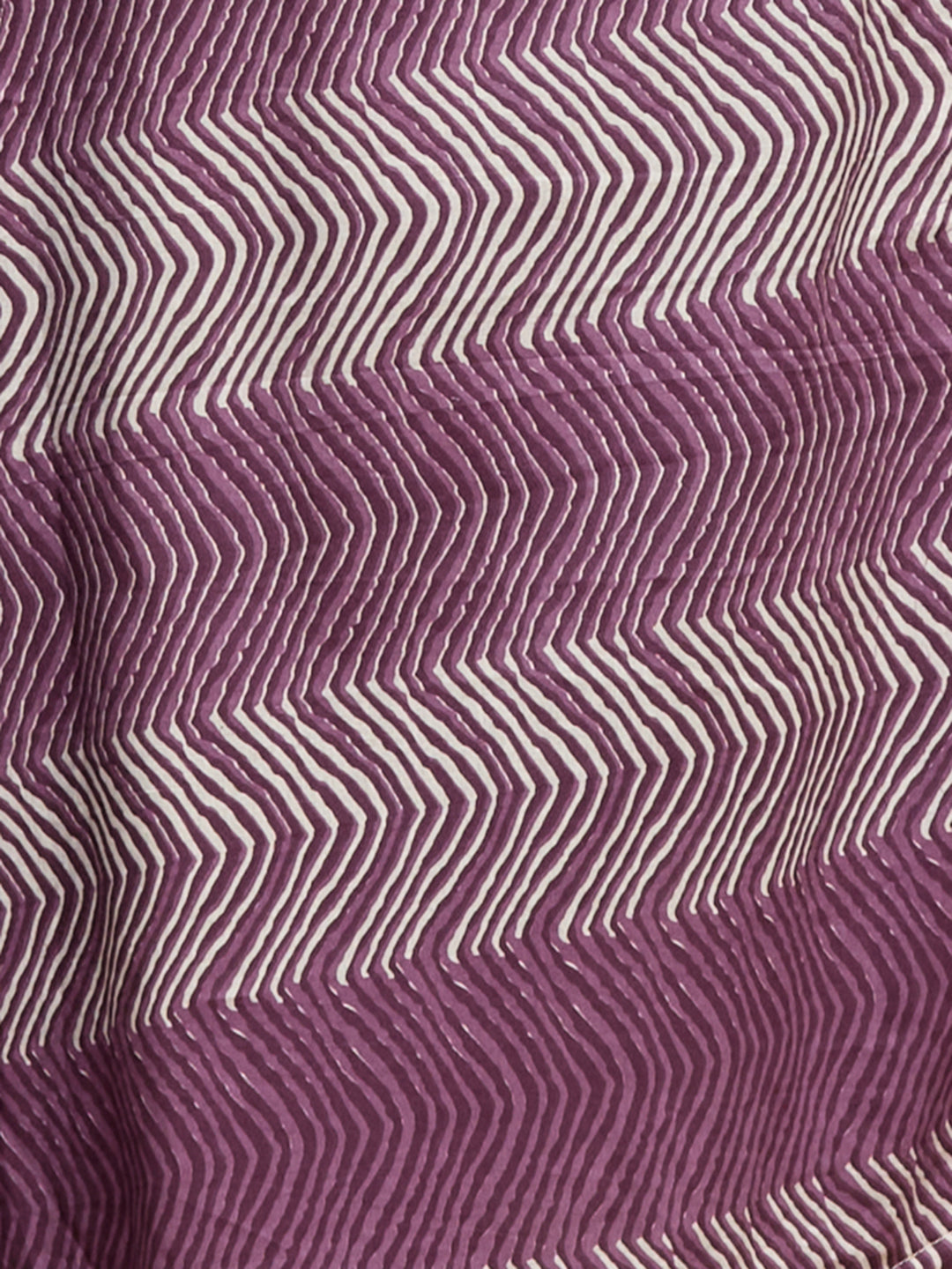 Ethnic Floral Printed Cotton A-Line Co-ord Set - Purple