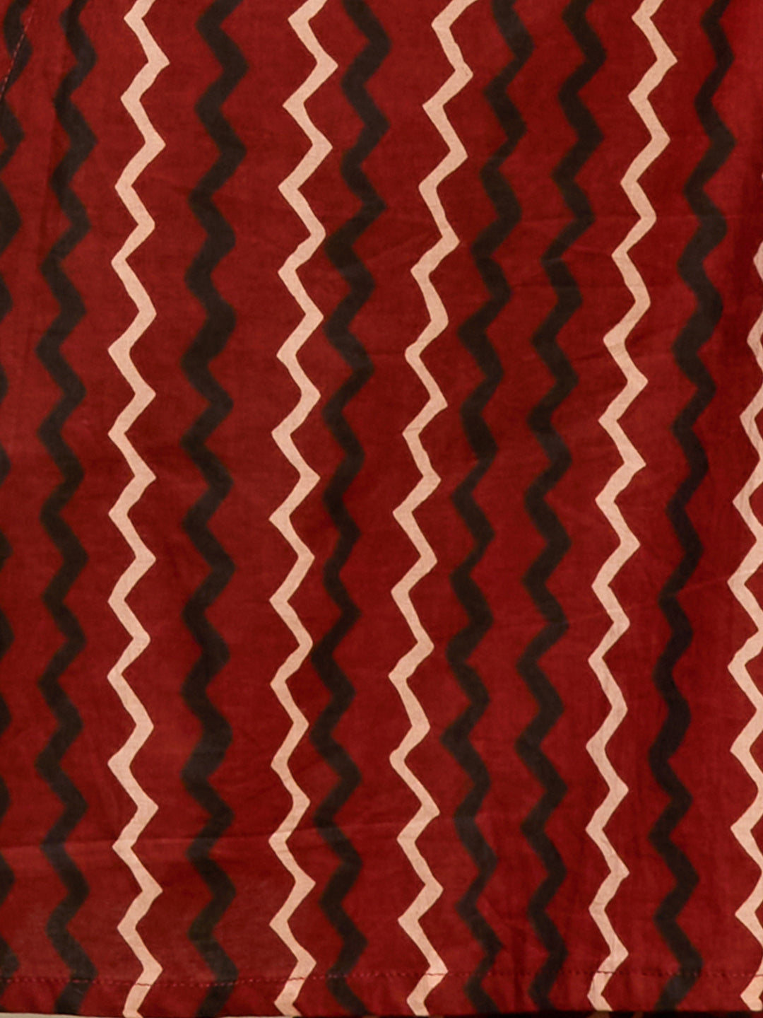 Ethnic Floral Printed Cotton A-Line Co-ord Set - Maroon