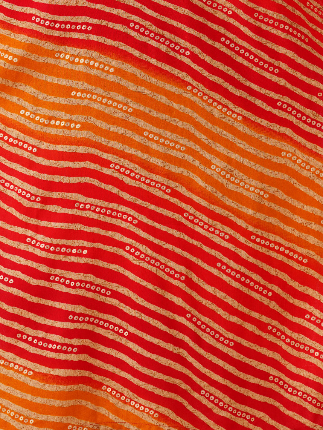 Leheriya Foil Printed & Zari Embroidered Straight Fit Kurta - Multi