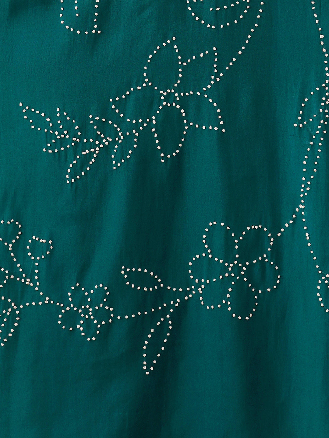 Solid French Knot Embroidered Straight Fit Kurta with Pant and Dupatta - Turquoise Blue