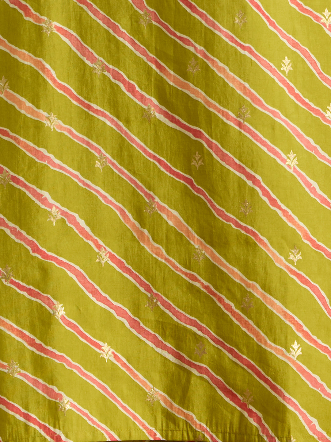 Leheriya Printed & Embroidered Straight Kurta with Pant & Dupatta - Green