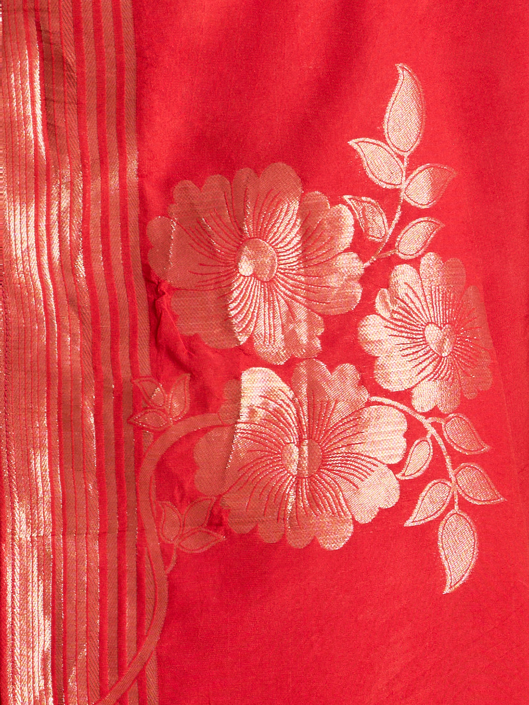 Festive Leheriya Printed Embroidered & Kurta with Pant and Dupatta - Red
