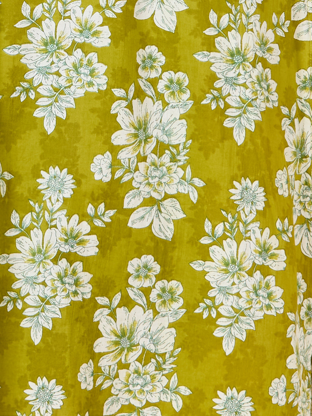 Floral Printed & Embroidered Straight Kurta with Pant & Dupatta - Lime Green