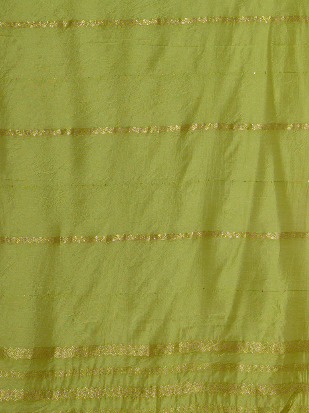 Solid Sequin & Zari Embroidered Straight Fit Kurta with Salwar and Dupatta - Lime Green